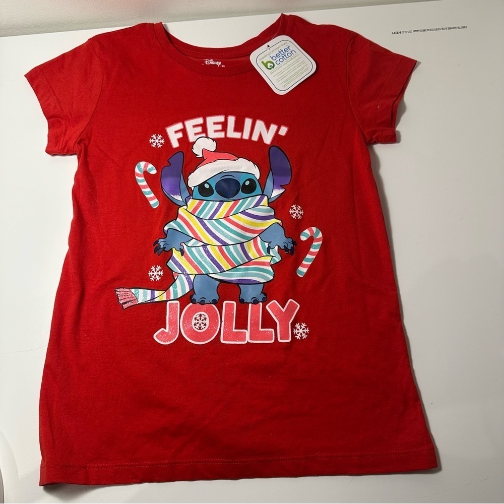Stitch feeling Jolly kids T-shirt red size 7-8 nwt